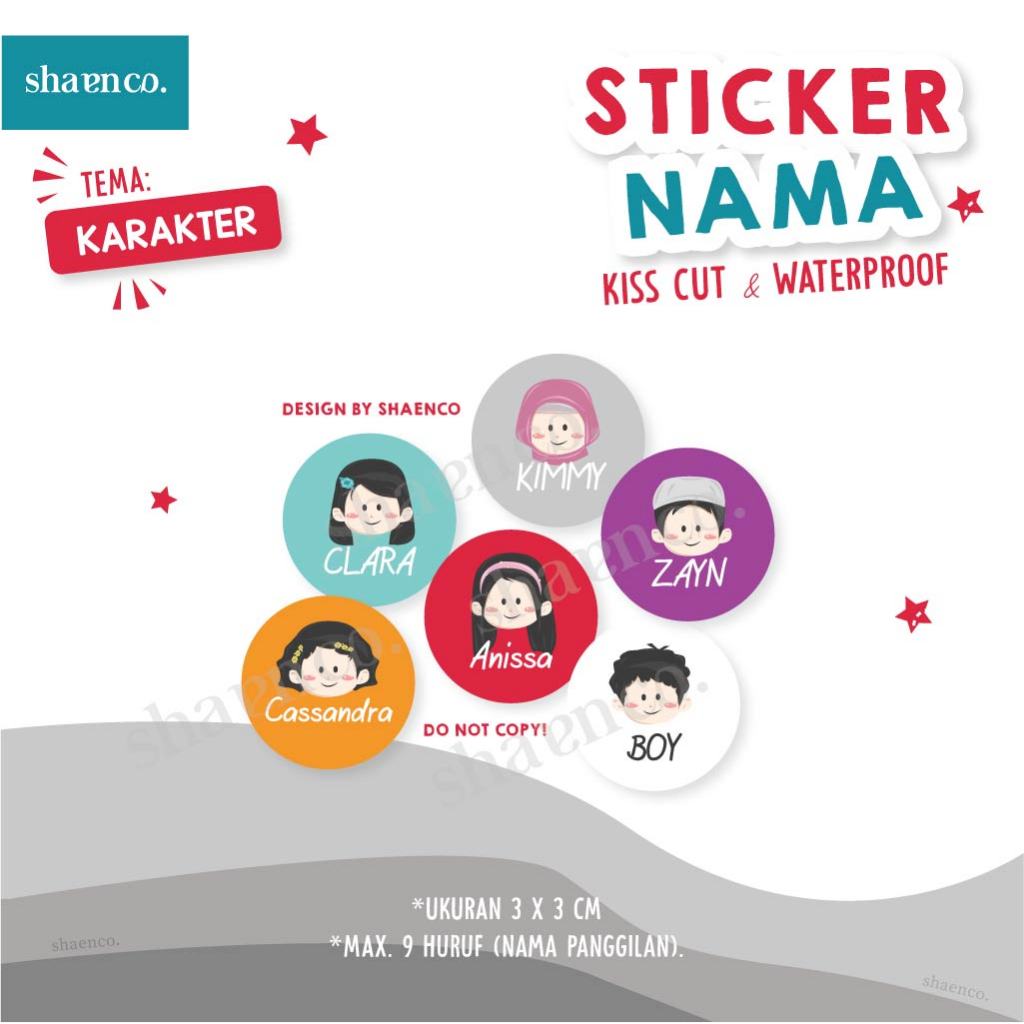 

STIKER KARAKTER LUCU LABEL NAMA SEKOLAH KANTOR ANAK WATERPROOF VINYL CUSTOM