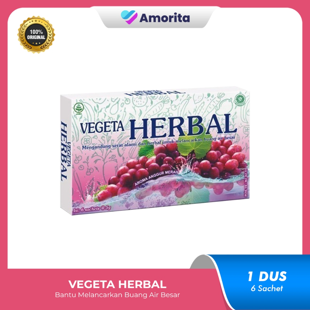 

Vegeta Herbal 1 Box 6 Sachet - Melancarkan Buang Air Besar