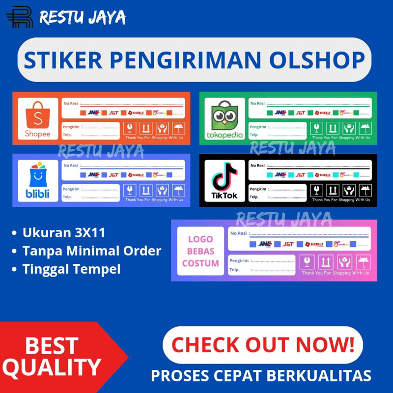 

STIKER RESI PENGIRIMAN | Uk 3x11 cm