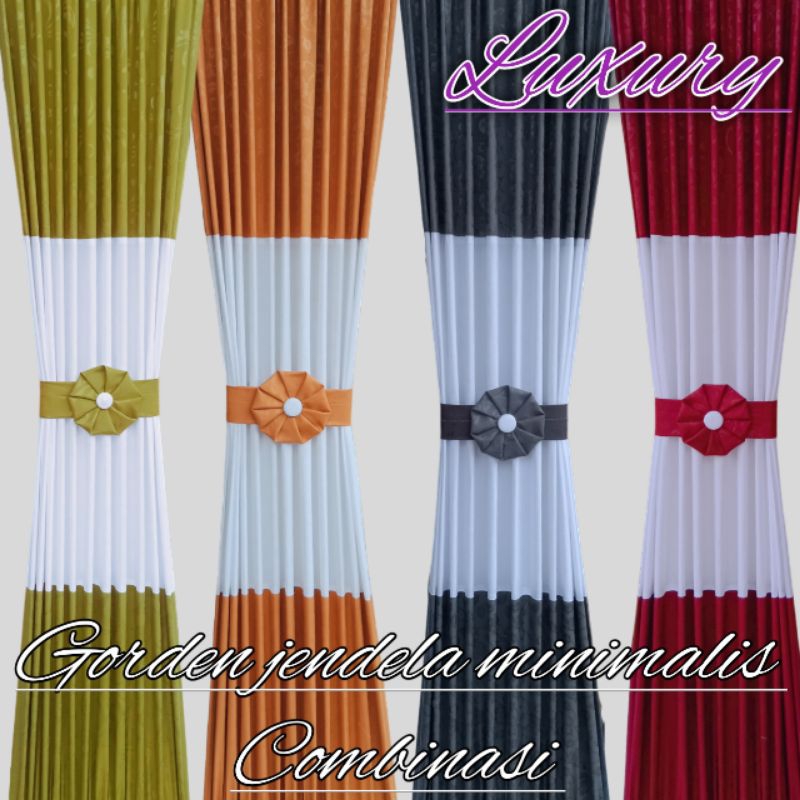 Gorden jendela pita Gordeng kupu kupu model Combinasi 2 warna gorden spiral minimalis