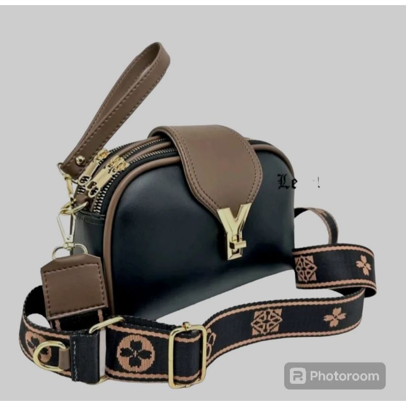 Terbaru Tas Selempang Bahu Premium Perempuan Kunci sodok 3 ruangan