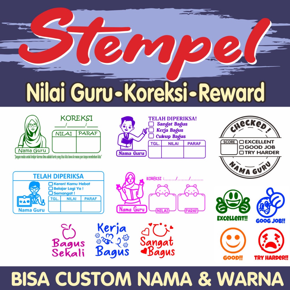 

Promo tajir Stempel Nilai Guru Penilaian Koreksi Checked Reward Siswa Murid Sekolah