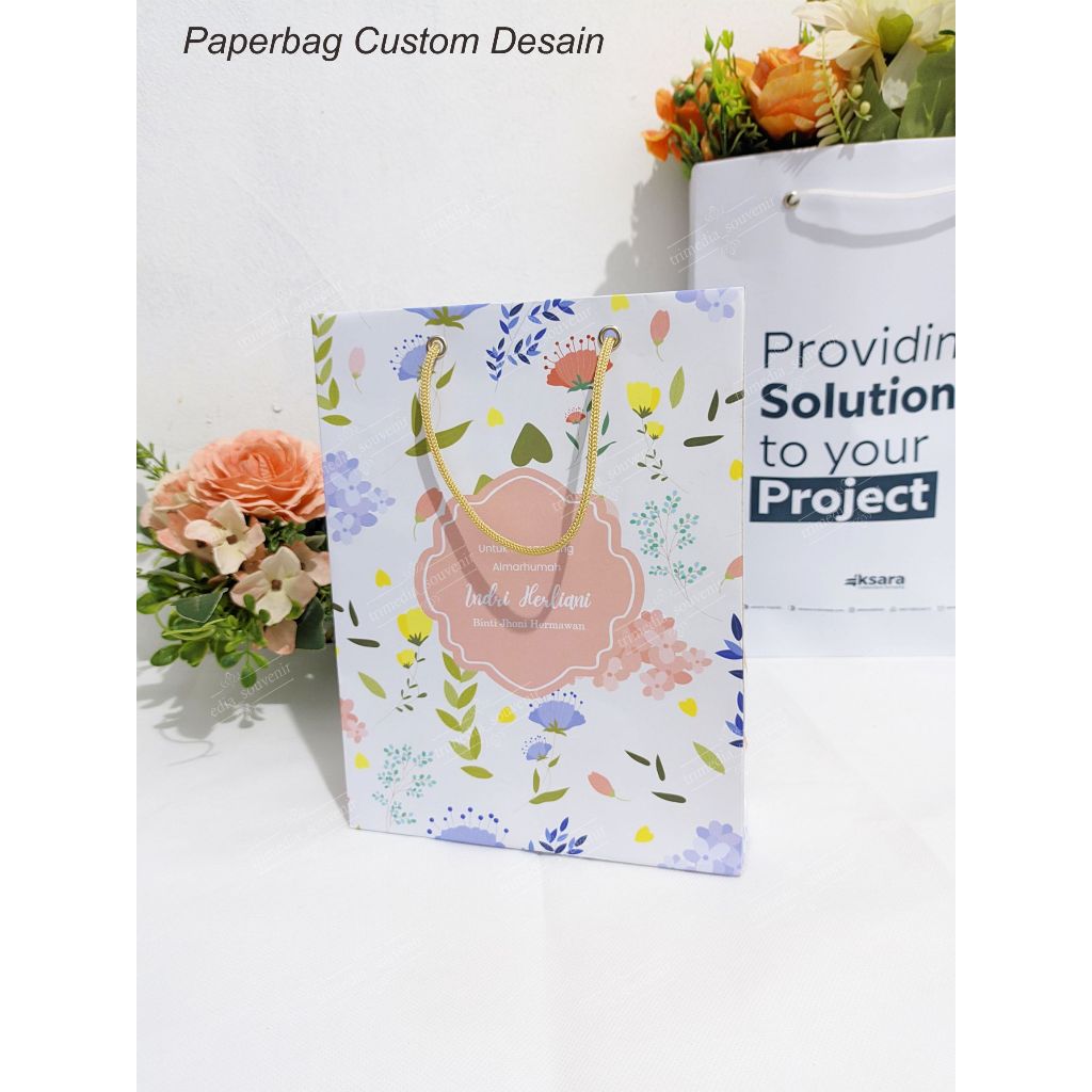 

Paperbag/Tas kertas desain custom ukuran 17 x 22 x 6