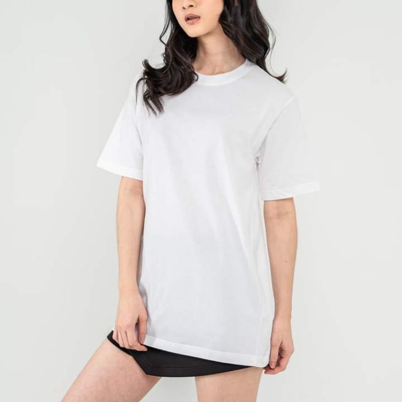 Kaos Putih Polos Lengan Pendek Cotton Combed Premium - Kaos Unisex Pria Wanita Distro - Kaos Oblong 