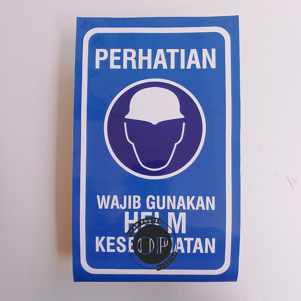 

Stiker Wajib Gunakan Helm Keselamatan - Stiker K3 - Stiker Vinyl