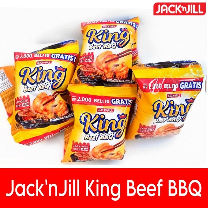 

JacknJill King beef BBQ keripik isi 10pc renteng