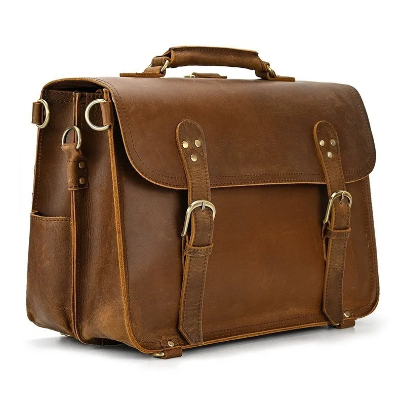 Tas Kantor Pria Kulit Asli Ukuran Besar - Tas Laptop Kulit Sapi