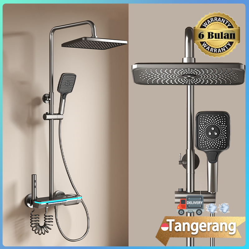 Set Pancuran 4 Mode Shower Kamar Mandi Satu Set Stainless Set Shower Kamar Mandi Air Panas Dan Dingi
