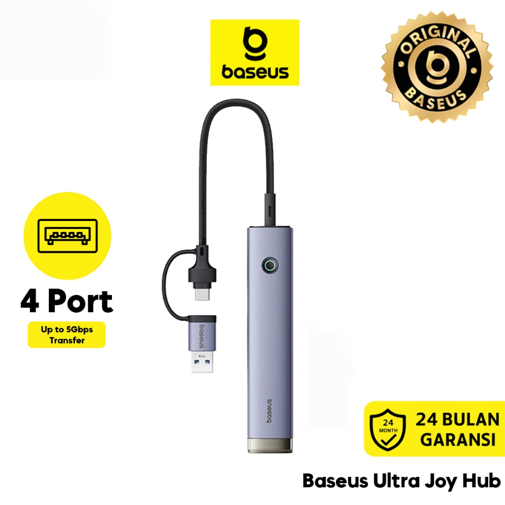 Baseus USB Hub UltraJoy Series 4-Port HUB AIR Space Grey Konektor Laptop HP