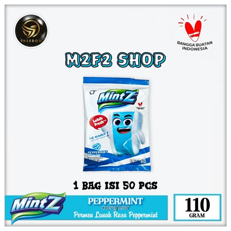 

Mintz Peppermint Chewy Mints | Permen Lunak - 110 gr (Kemasan 1 Pack)