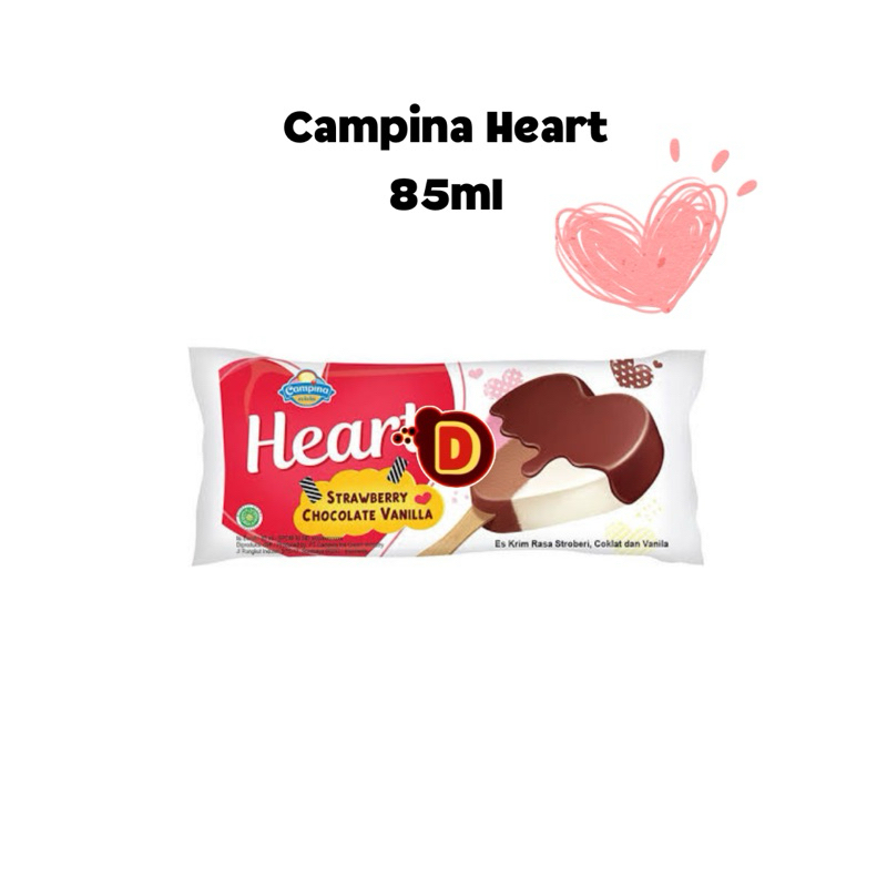 

Es cream Campina Heart 85ml | es krim | es krim hati es krim love