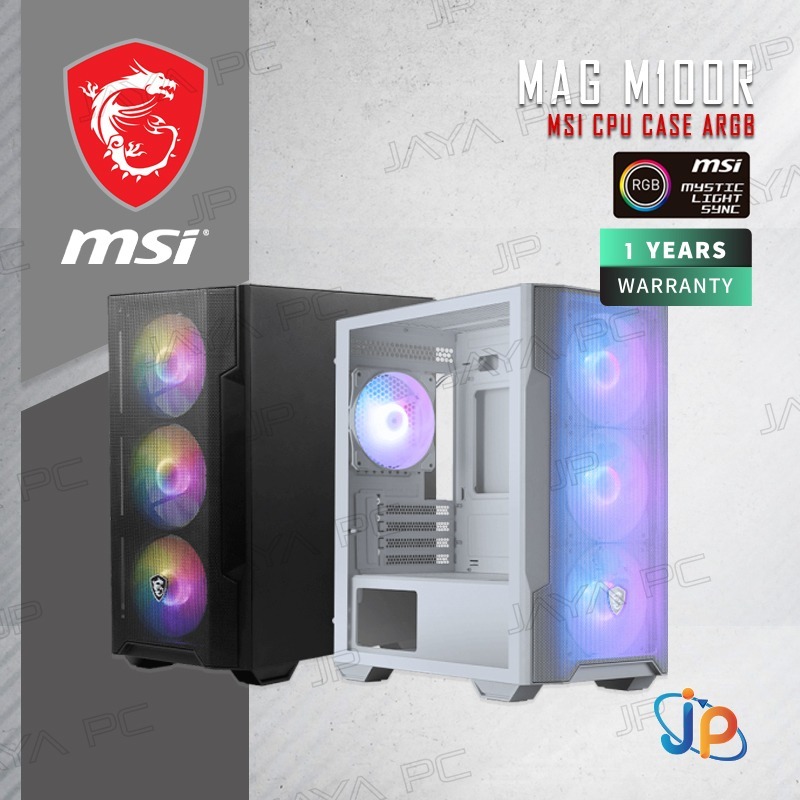 MSI Gaming CPU Case MAG Forge M100R ARGB - Tempered Glass Casing