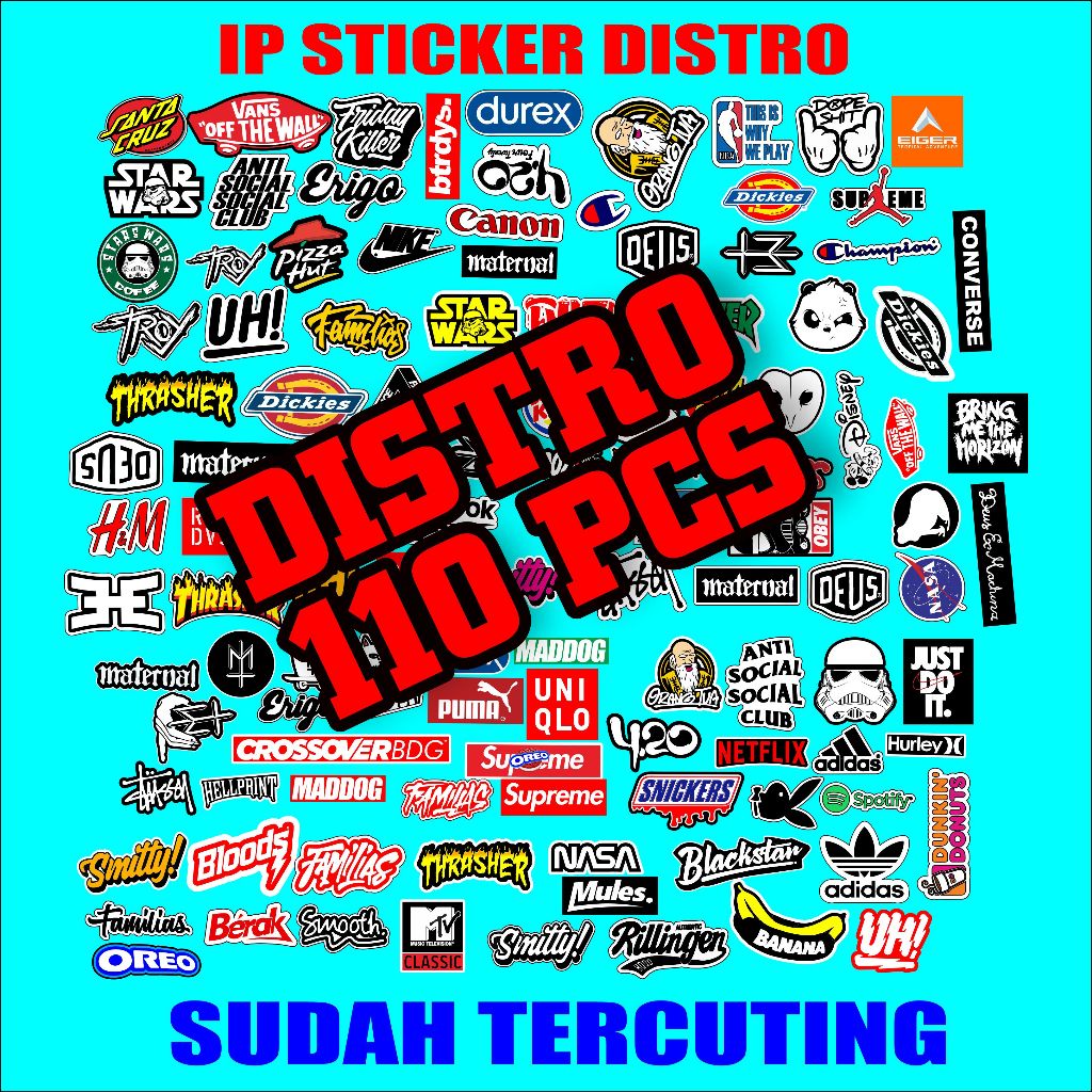 STICKER AESTHETIC ISI 110 PCS RANDOM STIKER BAND ANTI AIR UNTUK LAPTOP CASE HP HELM STICKER CASE STI