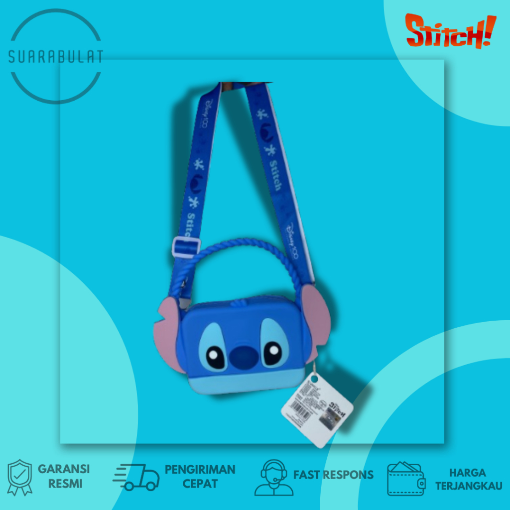 Tas Selempang Tas Fancy Silicone STITCH Dompet Tas Anak Bertali Karakter