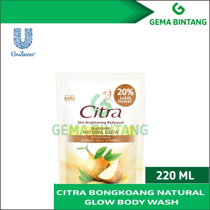 CITRA BODY WASH NATURAL WHITE 220 ML SABUN MANDI CAIR 220ML BENGKOANG