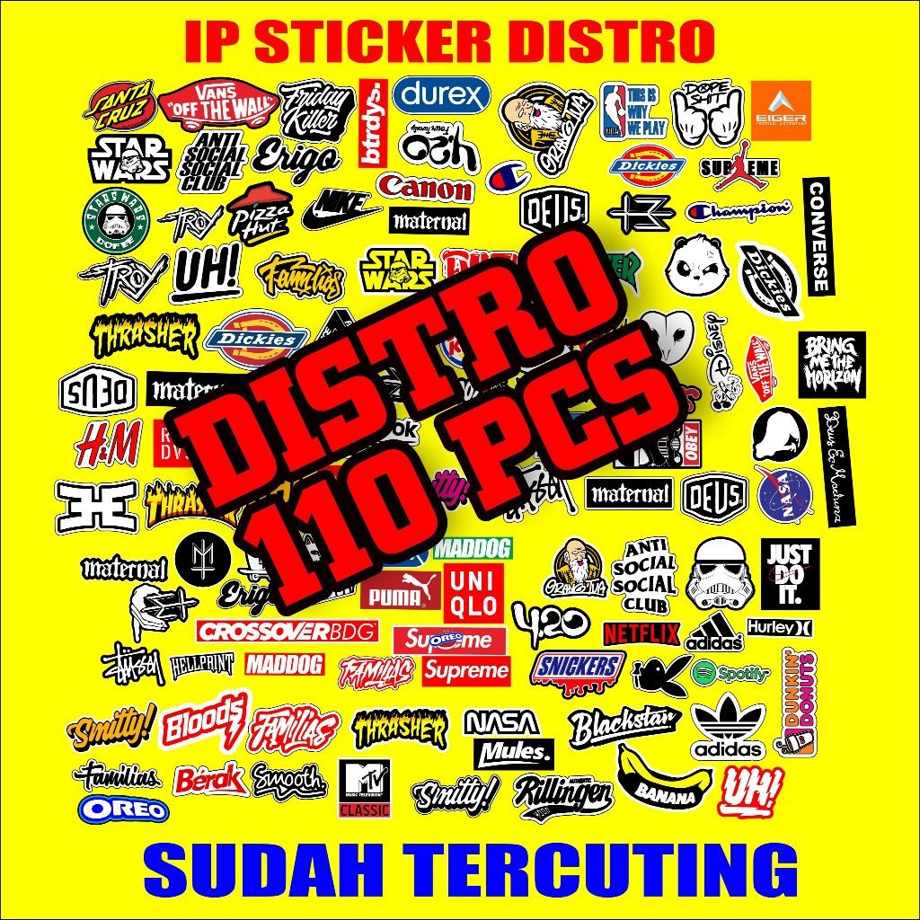 

STICKER DISTRO AESTHETIC ISI 110 PCS RANDOM STIKER BAND ANTI AIR UNTUK LAPTOP CASE HP HELM STICKER