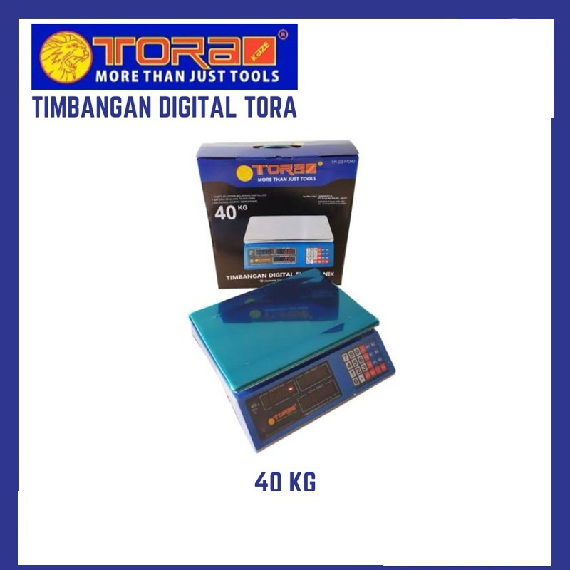 TORA TIMBANGAN DIGITAL 40 KG BIRU / TIMBANGAN TORA 40 KG