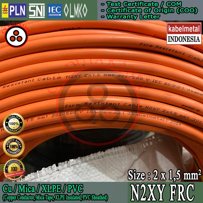 Kabel N2XY FRC 2x1,5 mm2 KABEL METAL (KMI) /2x1,5 mm/2 x 1.5 mm mm2/2x1,5mm mm2/2 x 1,5/2 x 1.5