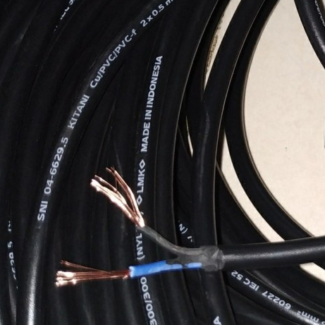 Kitani NYLHY 2x0.5 Kabel Listrik Serabut Tembaga SNI 2x0,5 Putih Hitam