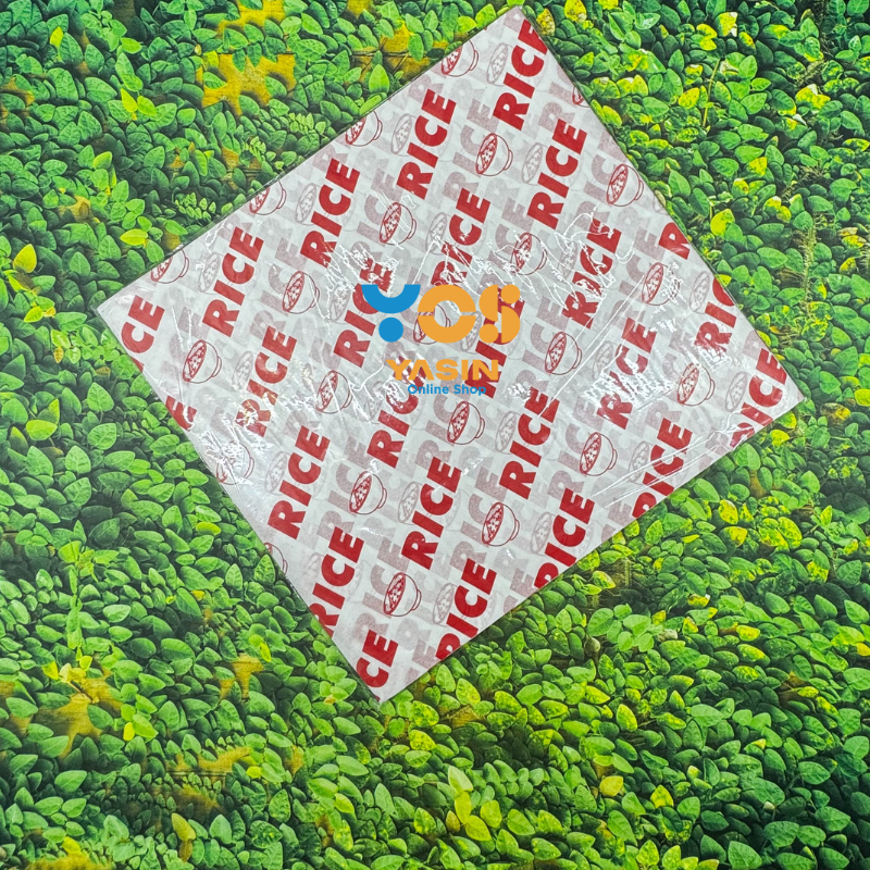 KERTAS NASI MOTIF RICE | KERTAS PEMBUNGKUS NASI | KERTAS BURGER | KERTAS KEBAB