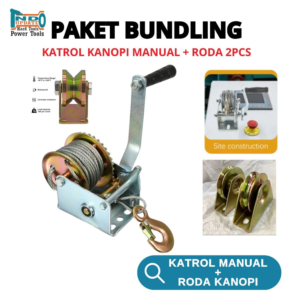 Katrol Hand Winch 800lbs / Katrol Manual Kerekan / Katrol Kanopi Sleding / Katrol Derek Manual 360 K