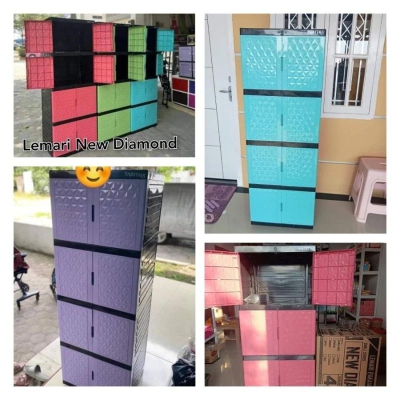 Lemari New Diamond 4 Susun/Lemari Tabitha 4 Susun/Lemari Pakaian Plastik 4 Susun/Lemari Plastik 4 Su