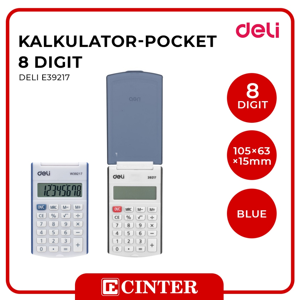 

DELI - KALKULATOR KECIL / KALKULATOR SAKU / POCKET CALCULATOR 8 DIGIT BIRU E39217