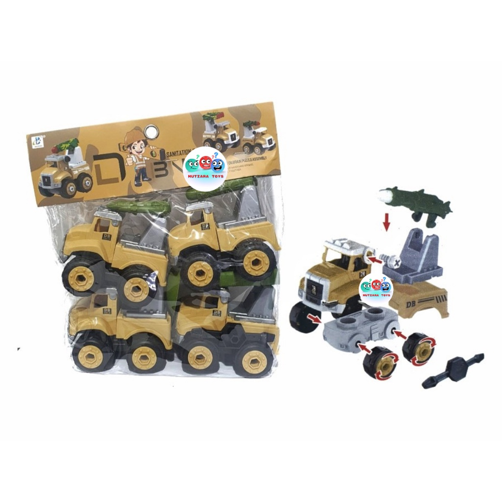 MM Mainan Bongkar Pasang Military Vehicle DBNB 4 pcs No DB6066-10
