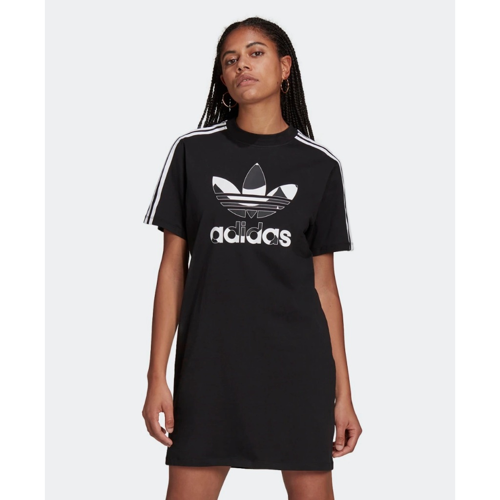 ADIDAS MARIMEKKO TREFOIL PRINT INFILL TEE DRESS ADIH20487