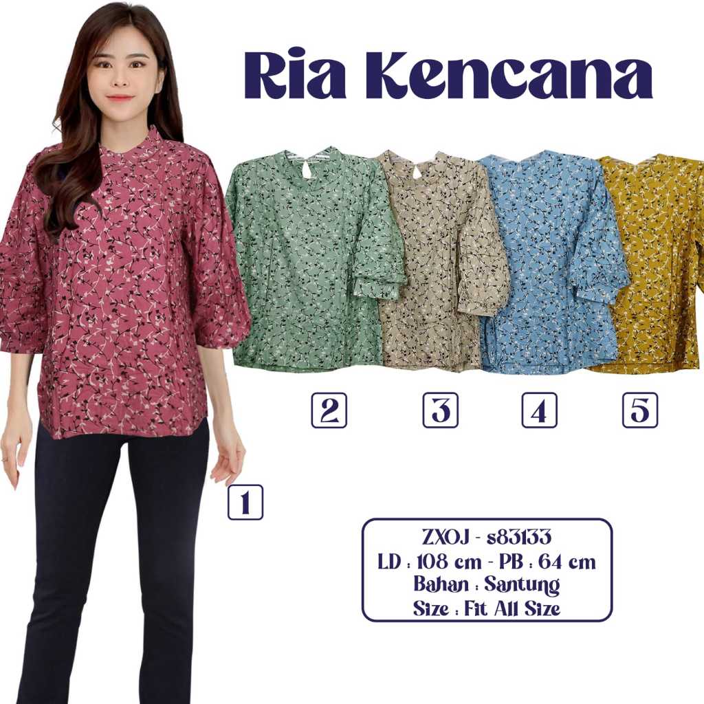 BLOUSE BATIK WANITA REMAJA BLUS REMAJA LENGAN PENDEK BLOUSE BATIK MURAH RIA BATIK SOLO