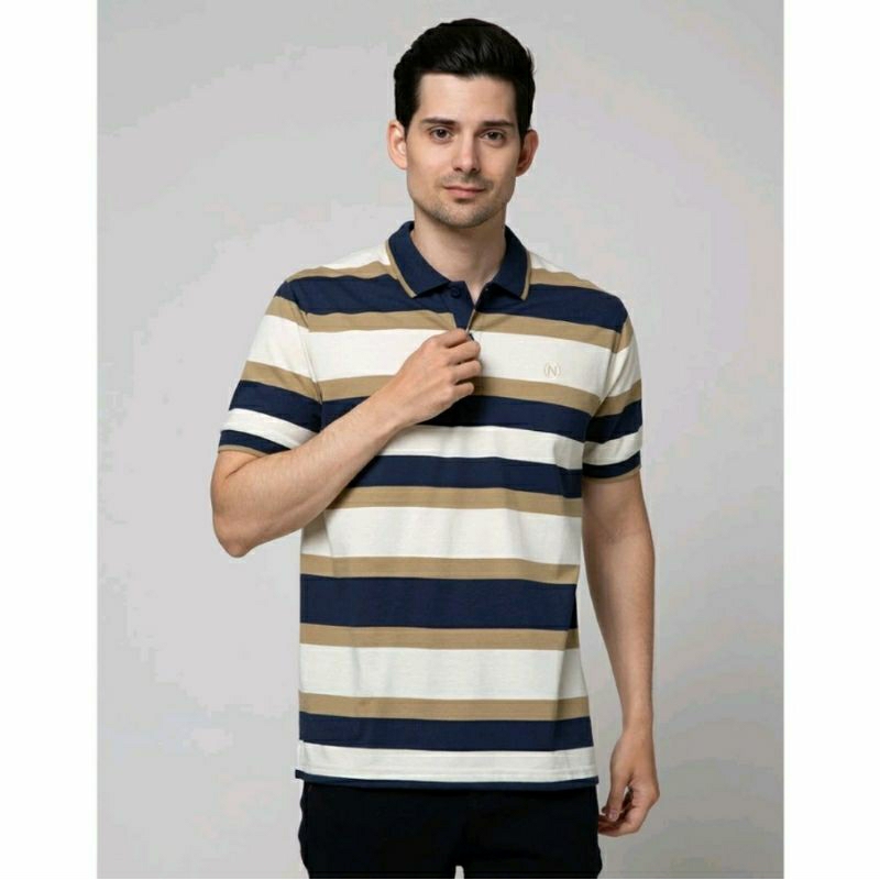 Nevada Jersey Stripe Kaos Polo Pria / kaos nevada / nevada / kaos pria /  kaos salur / motif salur /