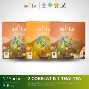 

SOLITA(ISI 12) RASA COKLAT 2 THAI TEA 1 Nutriflakes Sereal Umbi Garurt Asam Lambung Maag dan Gerd 3 Box