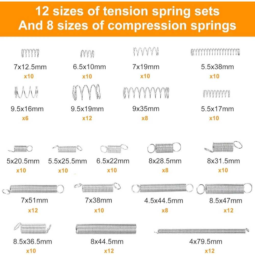 200pcs Per Pegas Tarik Tekan Seal Klip Pegas Kompresi Ekstensi Pegas Mesin Serbaguna Coil Spring