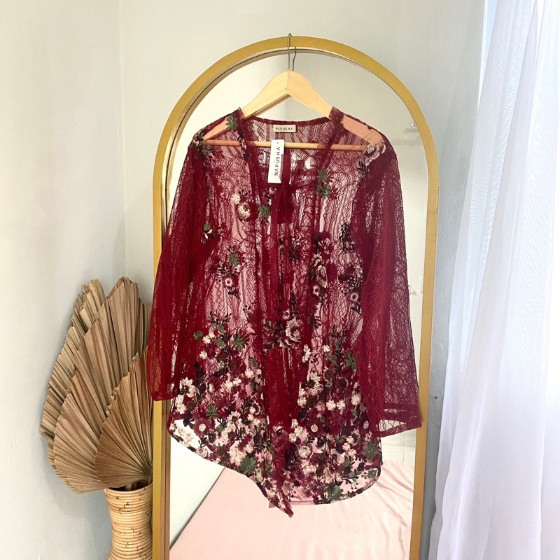 napusha Alana Outer Ready Maroon flower 2