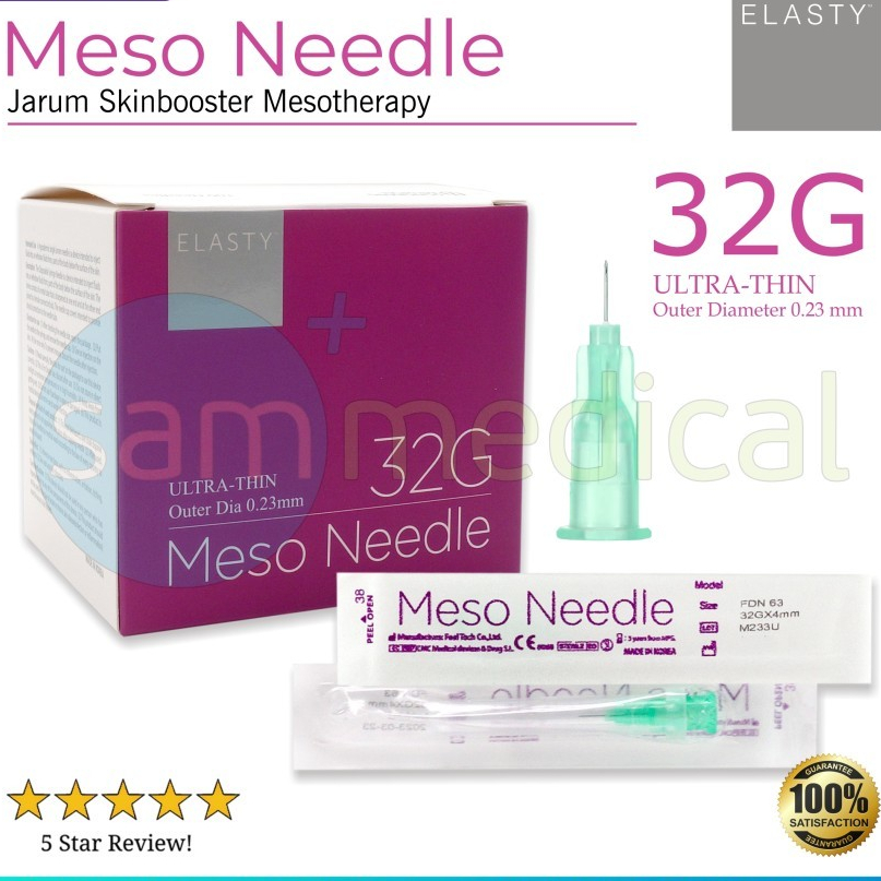Elasty Meso Needle / Jarum Skinbooster Mesotherapy 32G x 4mm / Jarum Meso / Jarum Kecantikan PER BOX