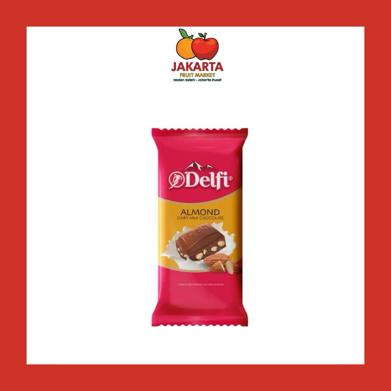 

DELFI ALMOND DIARY MILK CHOCOLATE 125 GR / COKELAT SUSU DENGAN KACANG ALMOND