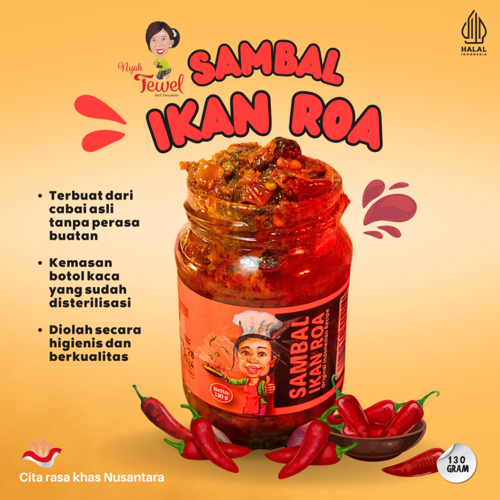 

NYAH TEWEL - Sambal lkan Roa 130 Gr Sambal Khas Nusantara Indonesia