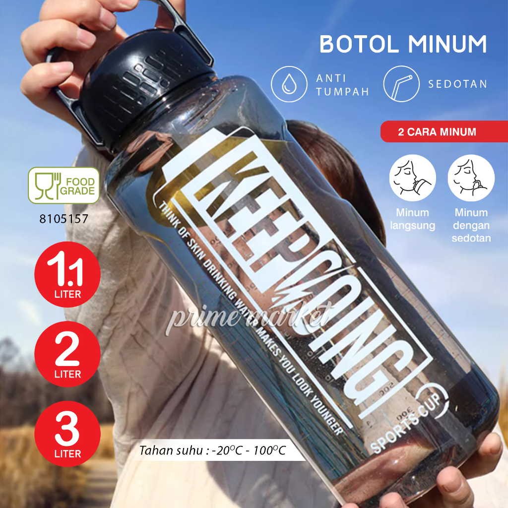 Botol Minum 2 Liter Botol Minum Sedotan 3 Liter Botol Air Minum Besar (8005110 8005108 8005109)