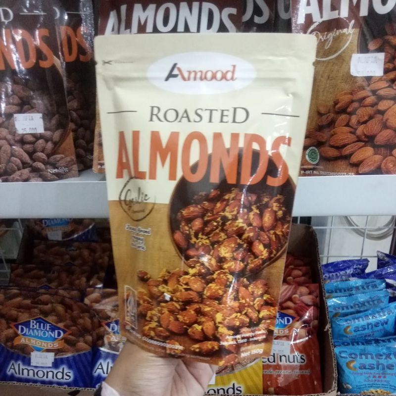 

Amood Roasted Almonds garlic berat bersih 150gr
