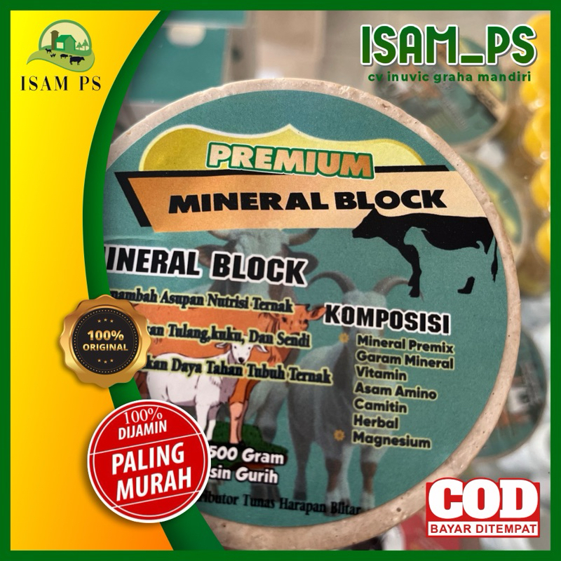 MINERAL BLOK PREMIUM 500gr untuk sapi domba kambing