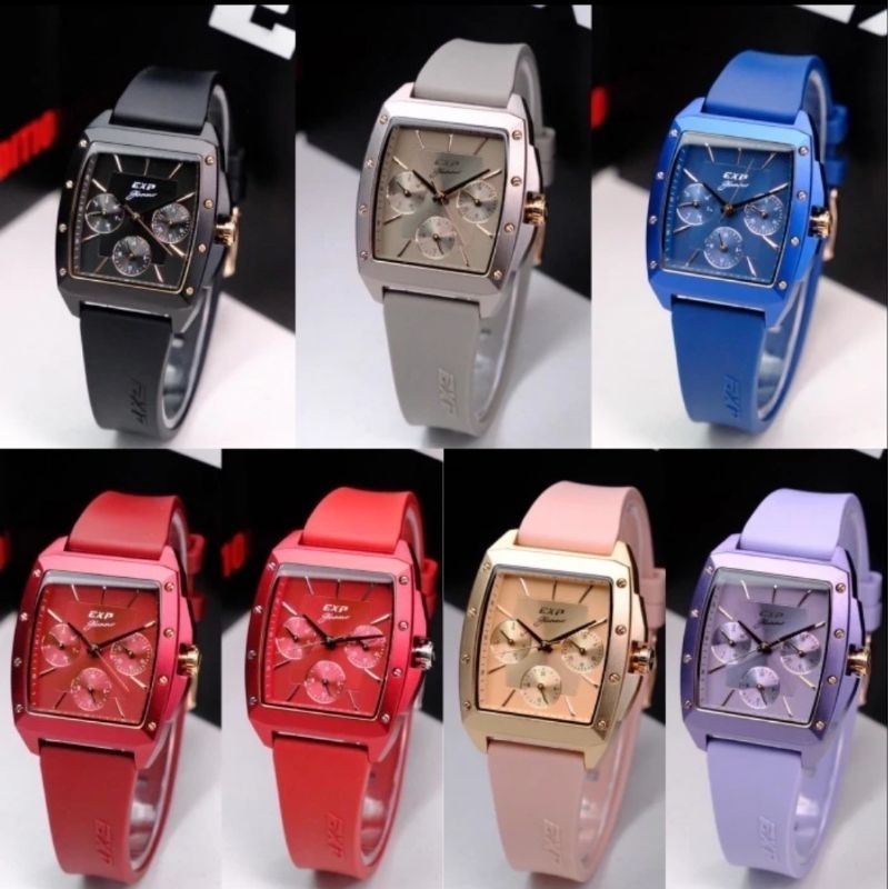 JAM TANGAN WANITA EXPEDITION E6636 E 6636 RUBBER BAND ORIGINAL