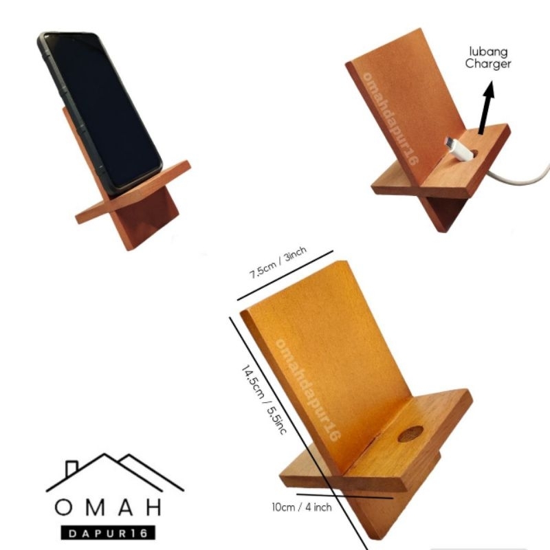 Tempat Hp Kayu Estetik | Penyangga dudukan Hp Smartphone | Display Hp Kayu | Dudukan Hp Kayu