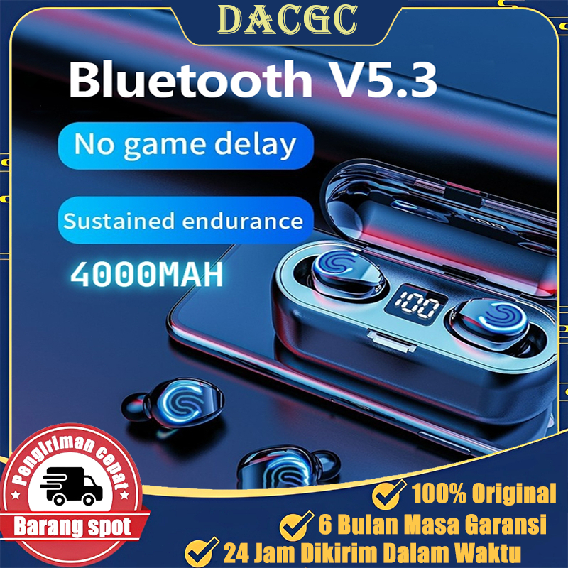 HILP Earphone Bluetooth F9 Headset Bluetooth 4000Mah Powerbank Tws With Mic 9D Bass Stereo