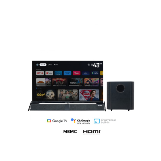 Polytron PLD-43BG5058 43 Inch Android Google TV + Soundbar & Subwoofer
