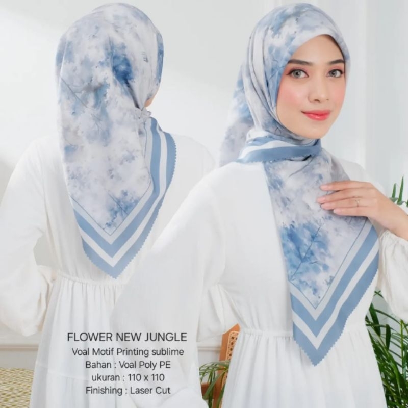 jilbab motif abstrak warna biru denim