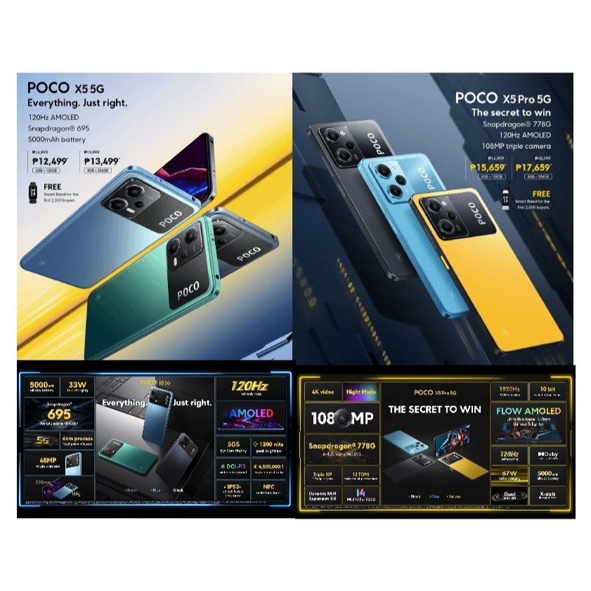 Xiaomi Poco X5 dan X5 Pro 5G 8/256 6/128 G Resmi NOTe note 30 pro GT 10 m6 f5