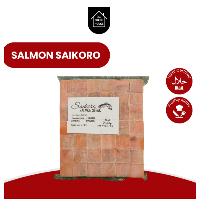 

Ikan Salmon Saikoro Steak / Ikan Salmon Potong Dadu / 500 Gr / 1000 Gr