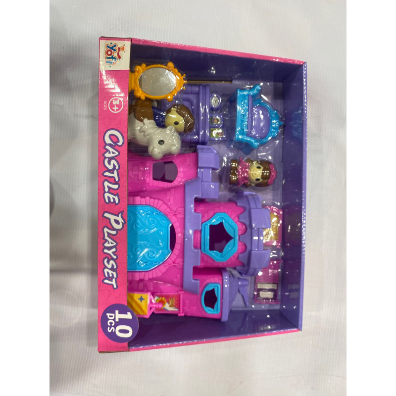toys mainan anak perempuan yofi castle playset  1773200 isi 10 pcs