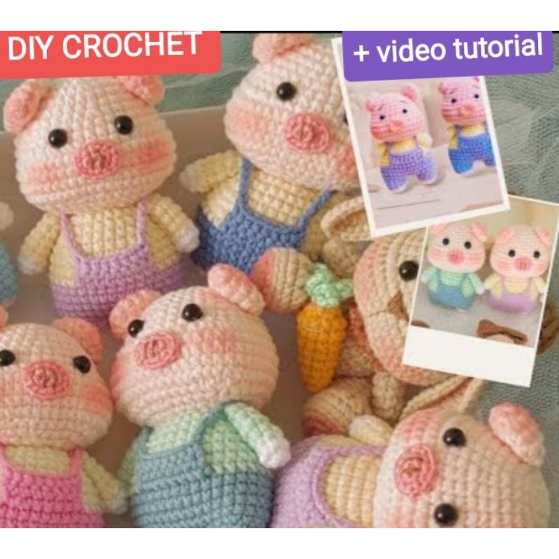 DIY CROCHET BABI kit boneka PAKET MERAJUT + VIDEO TUTORIAL