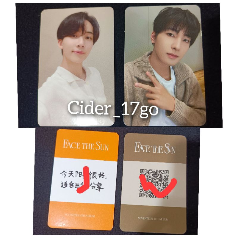 READY STOCK - PC Fansign Face The Sun Jeonghan Wonwoo Yizhiyu